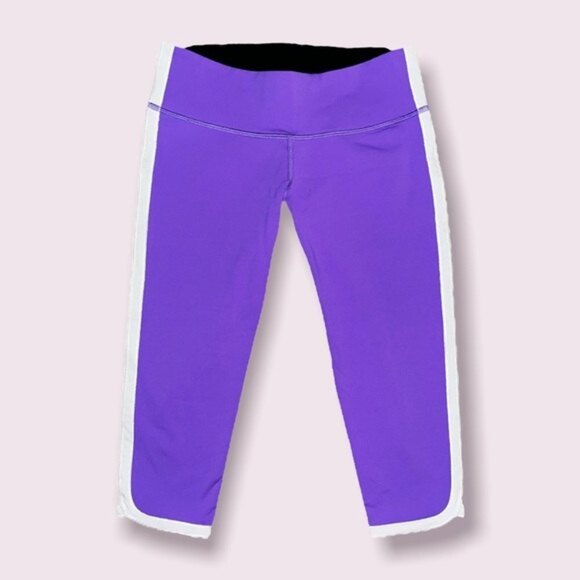 Lululemon Athletica Ignite Crop Power Purple Colorblock Leggings Womens - Picture 1 of 10